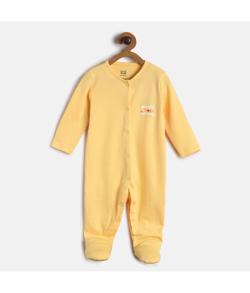     			MINI KLUB - Yellow Cotton Sleepsuit For Baby Girl ( Pack Of 1 )