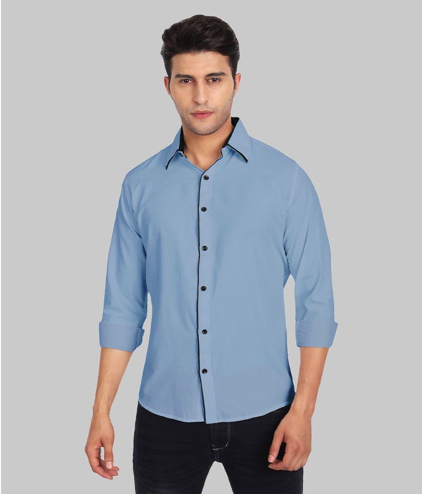     			Vida Loca - Sky Blue Cotton Blend Slim Fit Men's Casual Shirt ( Pack of 1 )