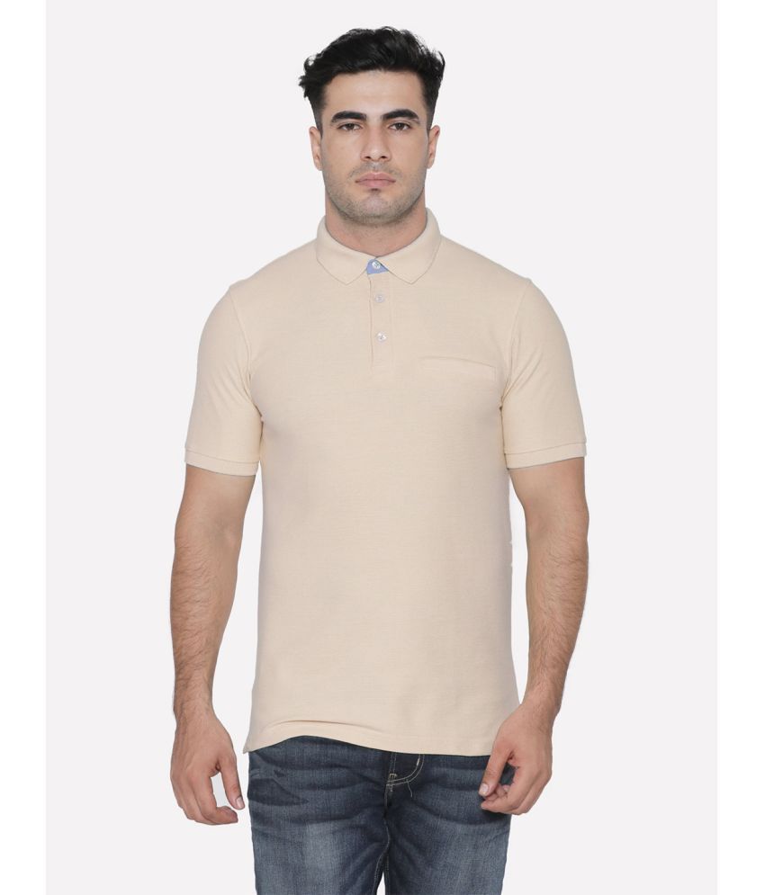     			Bonjour - Beige Cotton Blend Regular Fit Men's Polo T Shirt ( Pack of 1 )