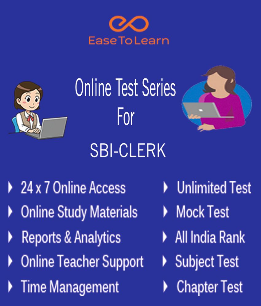     			Ease To Learn SBI CLERK Prelims & Mains Online Topic & Mock Test Series with Study Materials Online Tests