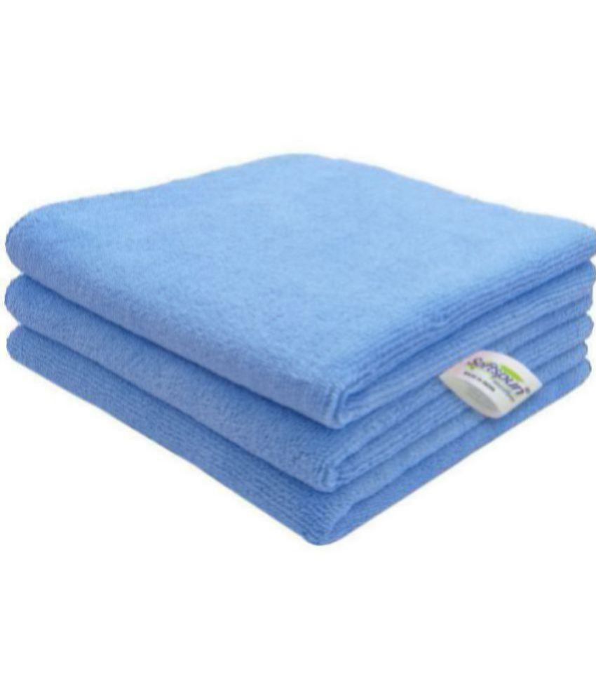     			SOFTSPUN - Blue Microfibre Hand Towel 48x36 cm ( Pack of 3 )