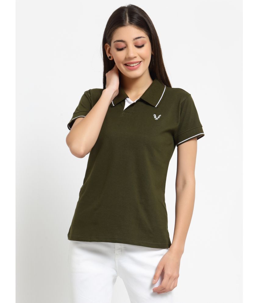     			Uzarus - Green Cotton Blend Regular Fit Women's T-Shirt ( Pack of 1 )
