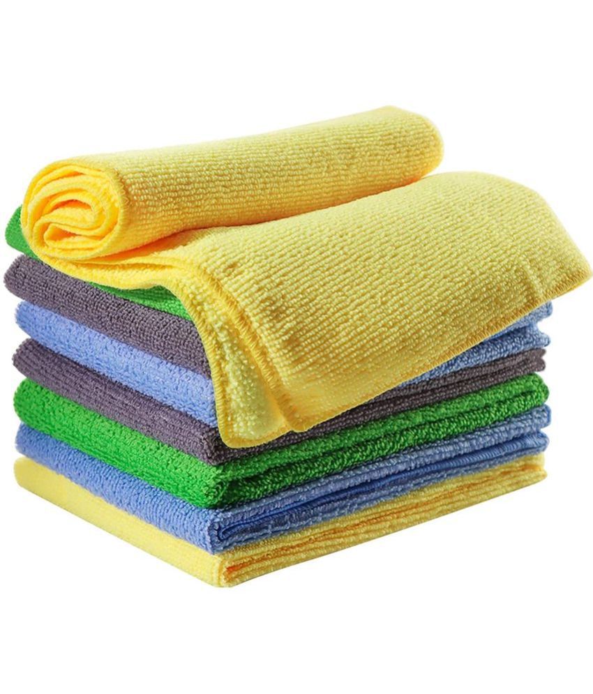     			Multicolor 240 GSM Microfiber Cloth For Car Bike Cleaning Polishing Washing and Detailing (Pack of 8)