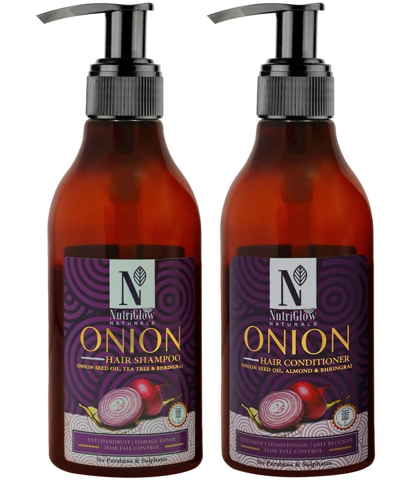     			NutriGlow Natural's Combo Pack of 2 Onion Hair Shampoo (300ml) & Onion Hair Conditioner (300ml) For Anti Hair Fall & Deep Nourishment
