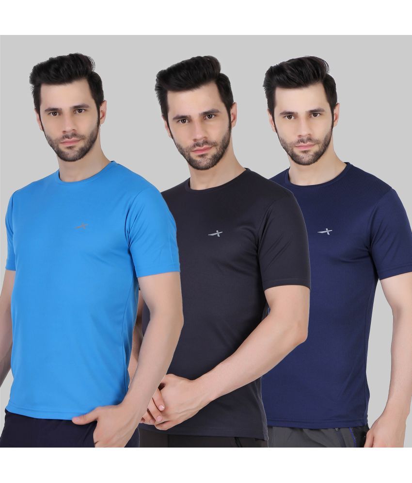     			Vector X - Multicolor Polyester Regular Fit Men's Sports T-Shirt ( Pack of 3 )