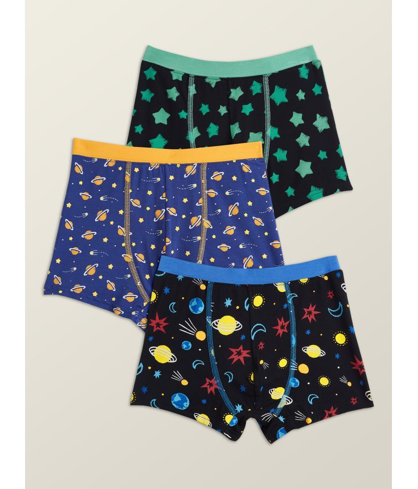     			Pack of 3 XY Life Cotton Boys Trunks ( Blue )