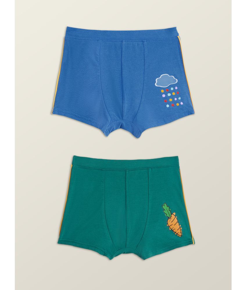     			Pack of 2 XY Life Cotton Boys Trunks ( Green )