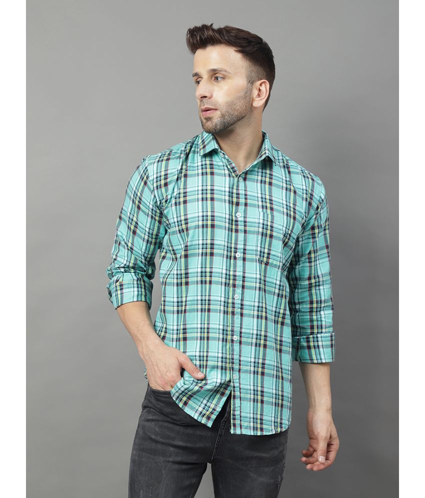 YHA - Green 100% Cotton Regular Fit Men's Casual Shirt ( Pack of 1 )