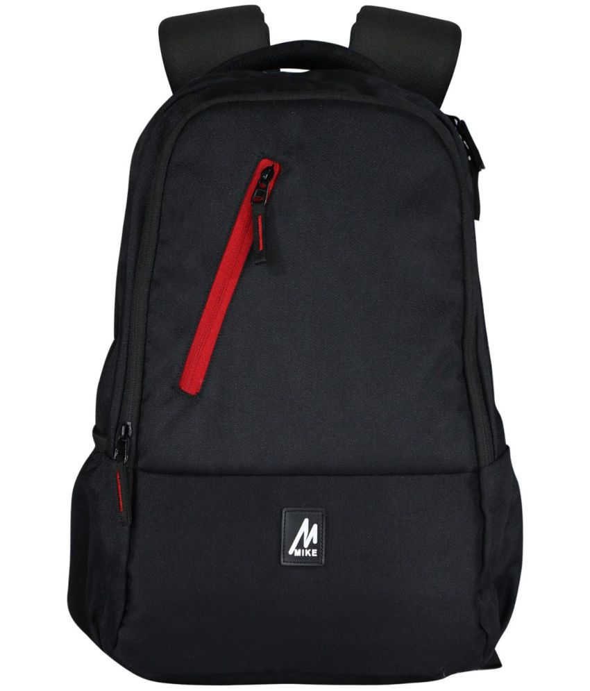mikebags 21 Ltrs Black Polyester College Bag