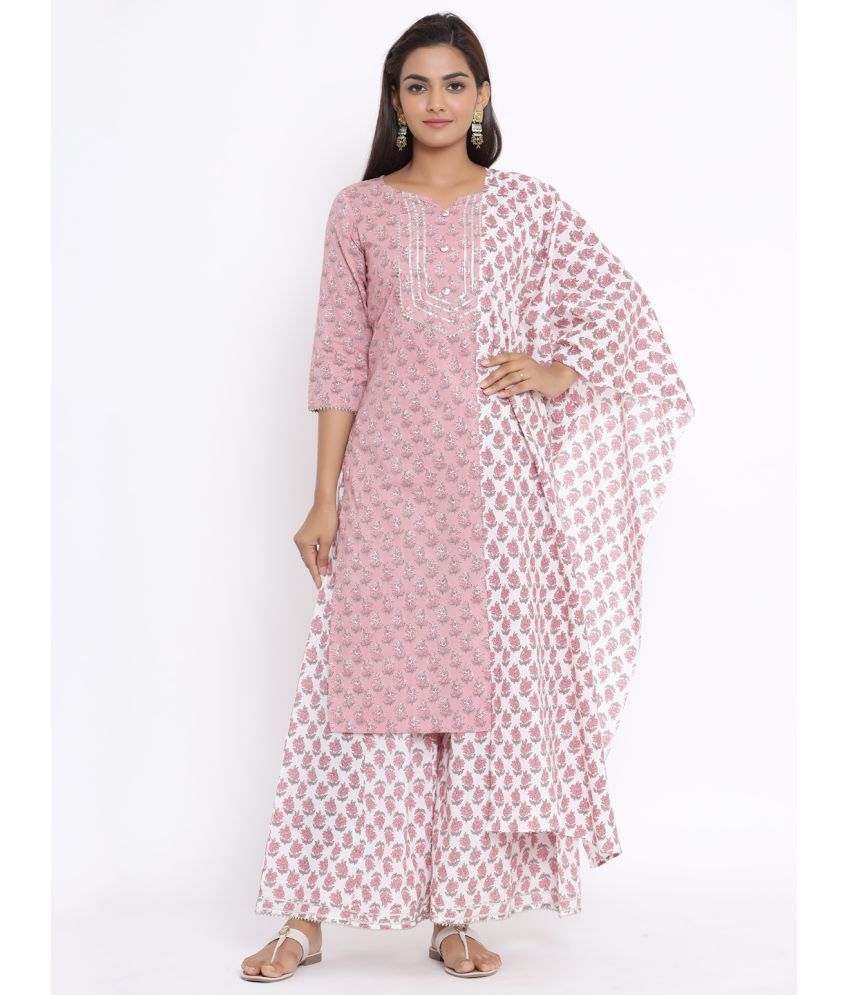     			miravan - Pink Straight Cotton Women's Stitched Salwar Suit ( Pack of 1 )