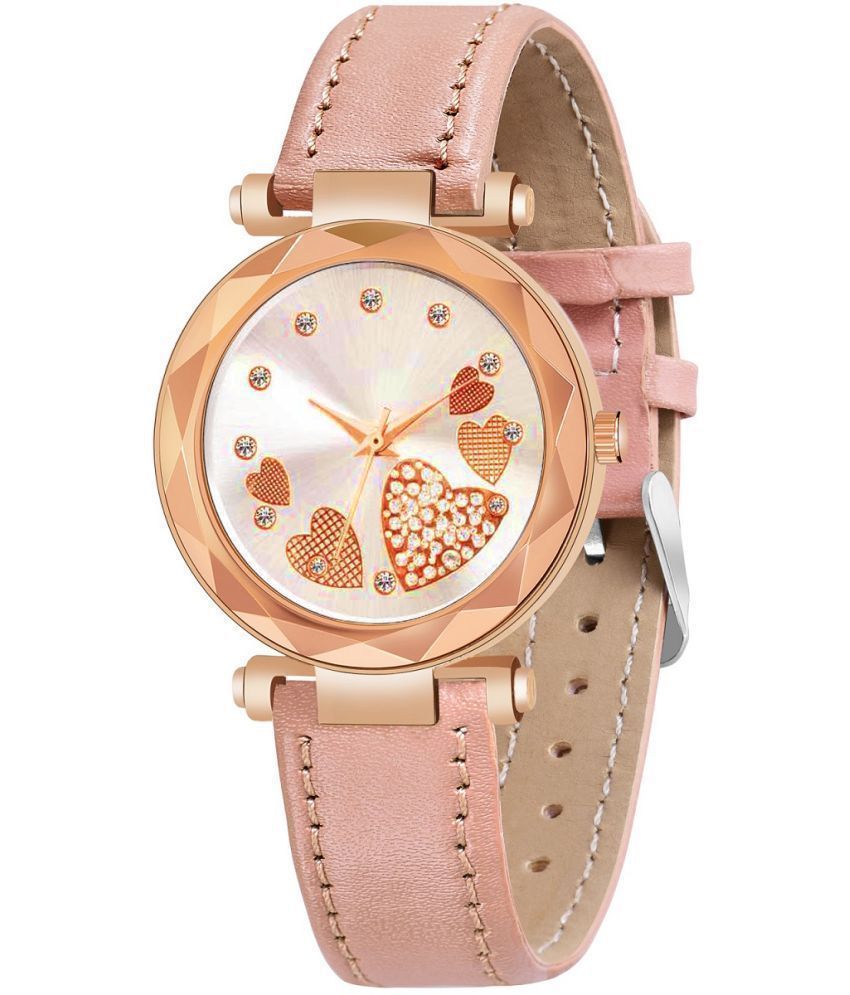 Cosmic - Pink Leather Analog Womens Watch