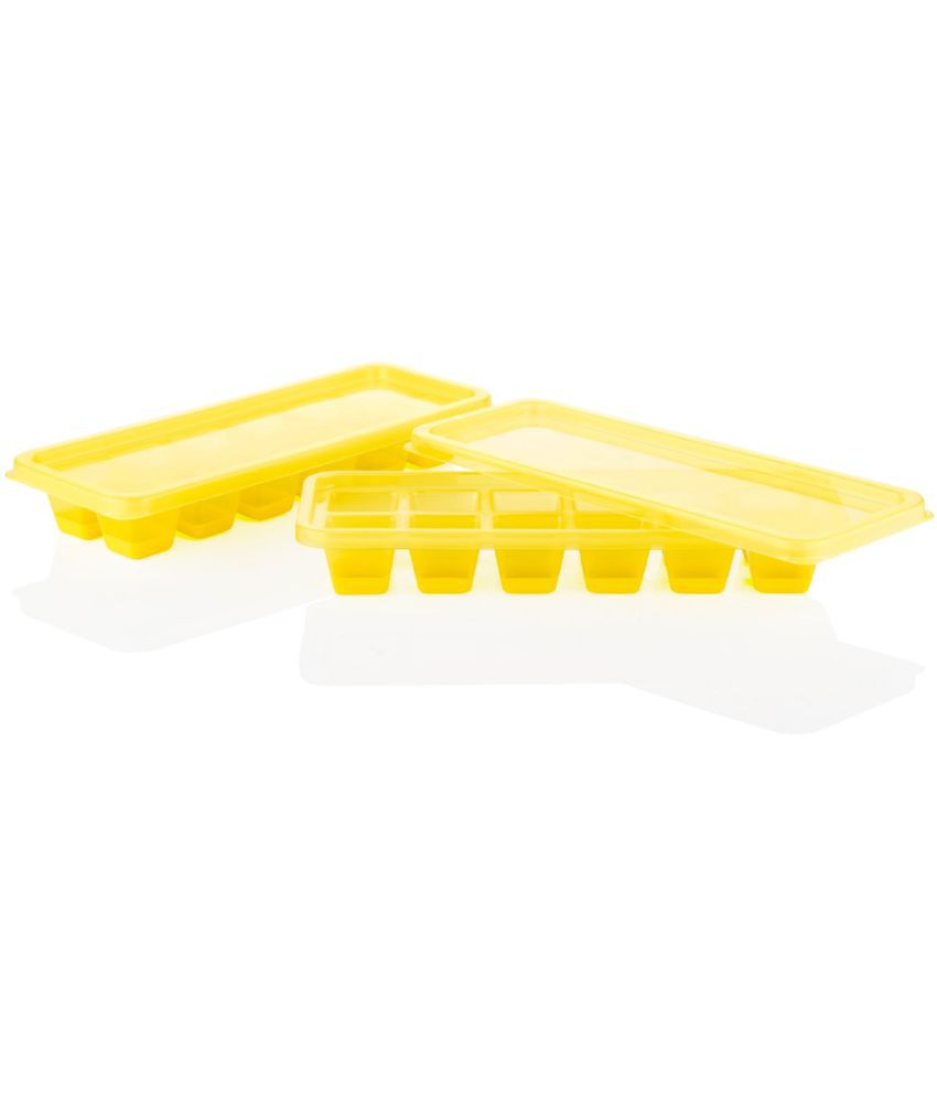     			Analog kitchenware Ice Cube Tray with Lid Yellow, 2 Pcs