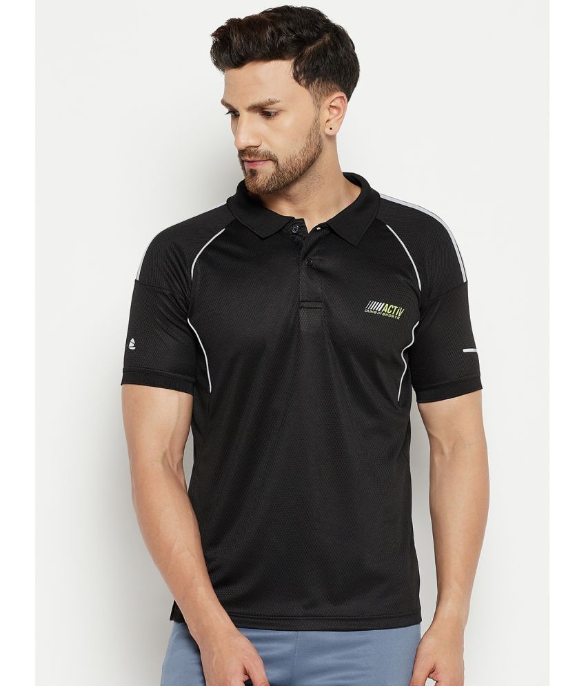     			Duke Pack of 1 Polyester Regular Fit Striped Half Sleeves Men's Polo T Shirt ( Black )