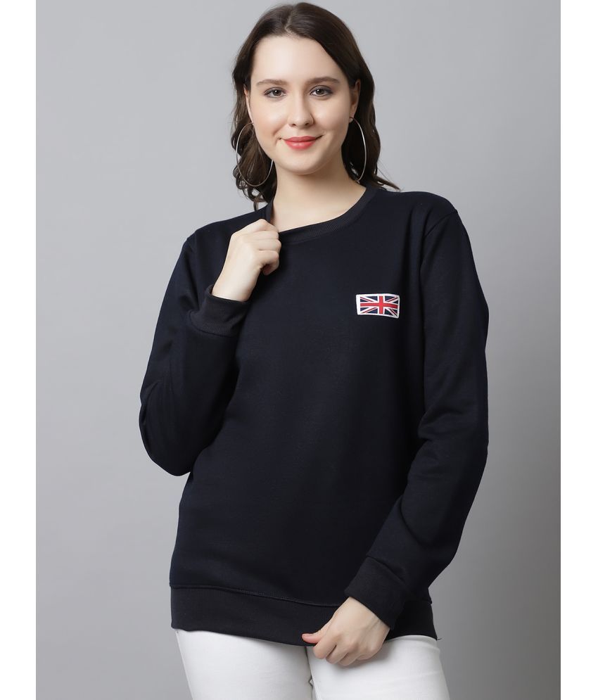     			OBAAN Fleece Navy Non Hooded Sweatshirt