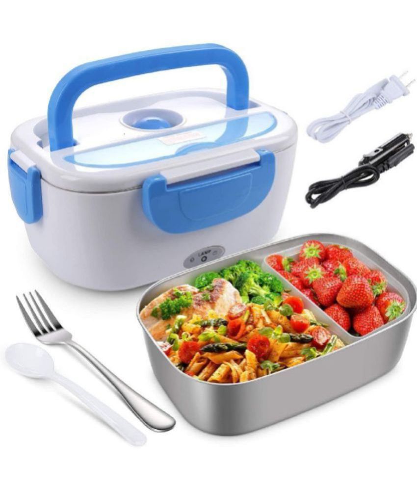 Wristkart - Multicolor Virgin Plastic Electric Lunch Box ( Pack of 1 )