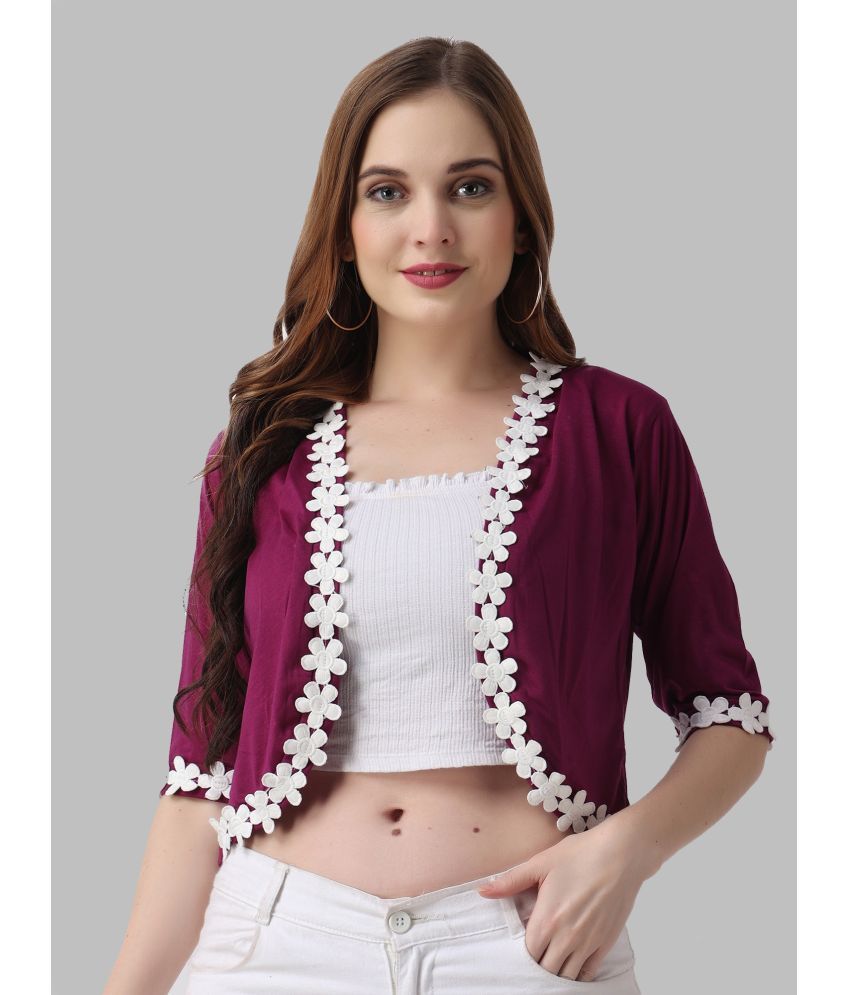     			Affair Cotton Shrugs - Purple Single