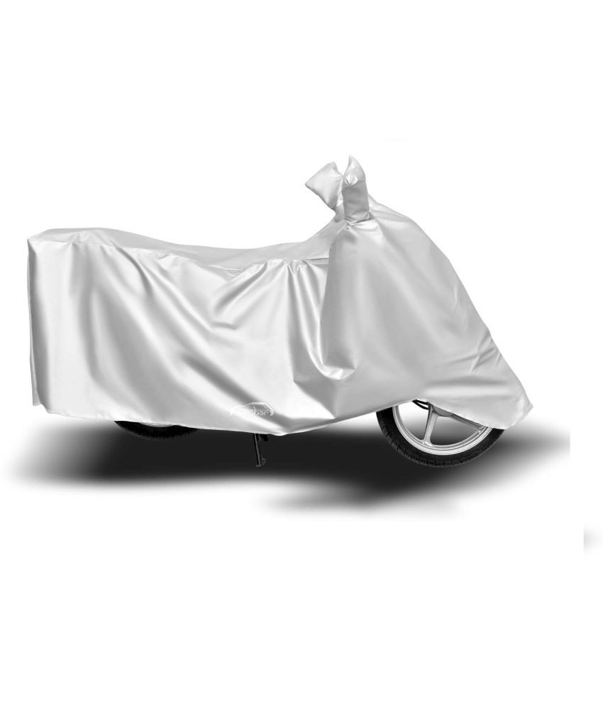     			AutoRetail - Silver Dust Proof Two Wheeler Polyster Cover With (Mirror Pocket) for Suzuki Samurai (pack of 1)