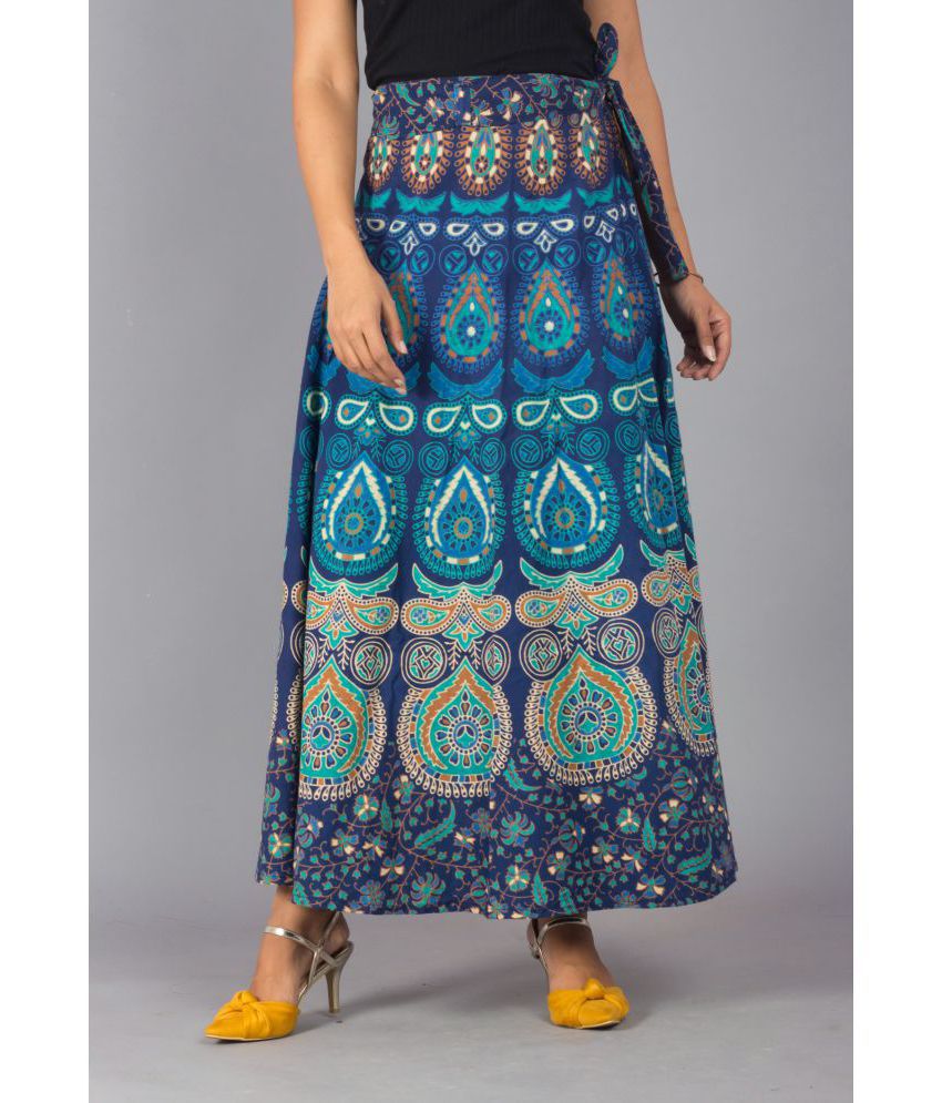     			Frionkandy - Blue Cotton Women's A-Line Skirt ( Pack of 1 )