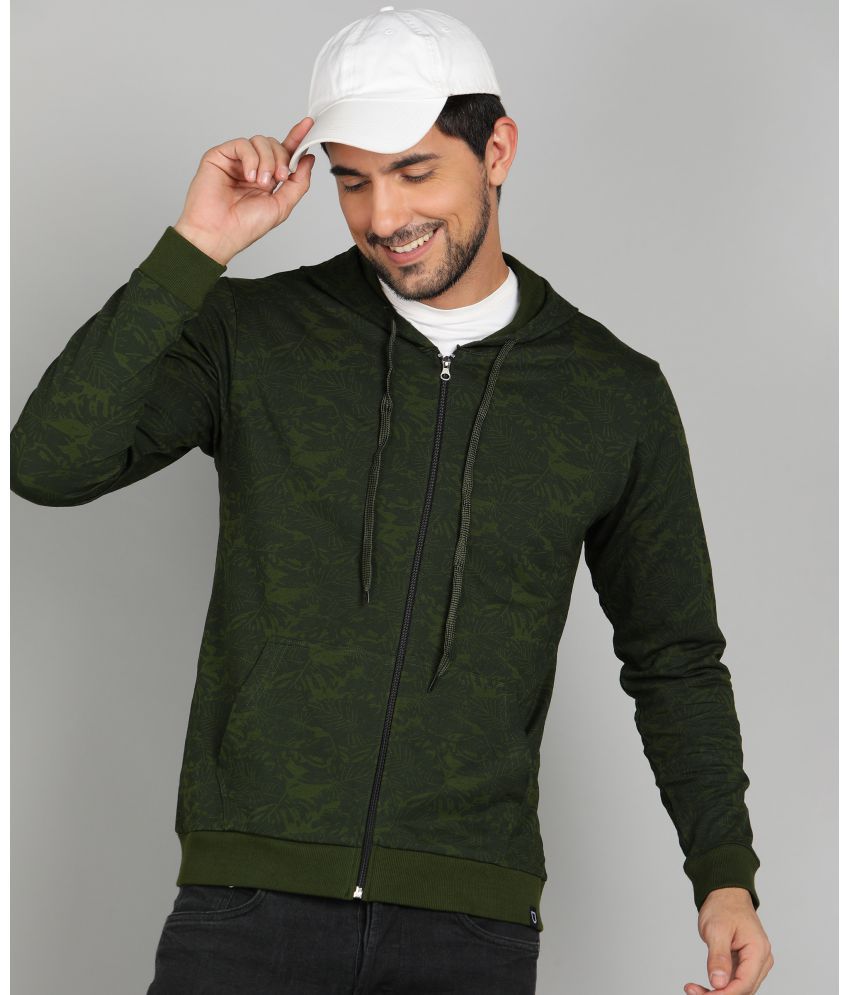     			Urbano Fashion - Olive Cotton Blend Regular Fit Men's Casual Jacket ( Pack of 1 )