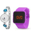 DECLASSE - Multicolor PU Analog-Digital Couple's Watch