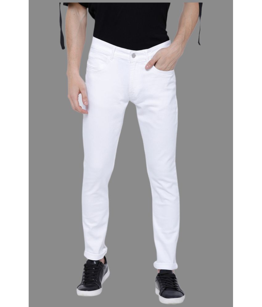     			HALOGEN - White Denim Skinny Fit Men's Jeans ( Pack of 1 )