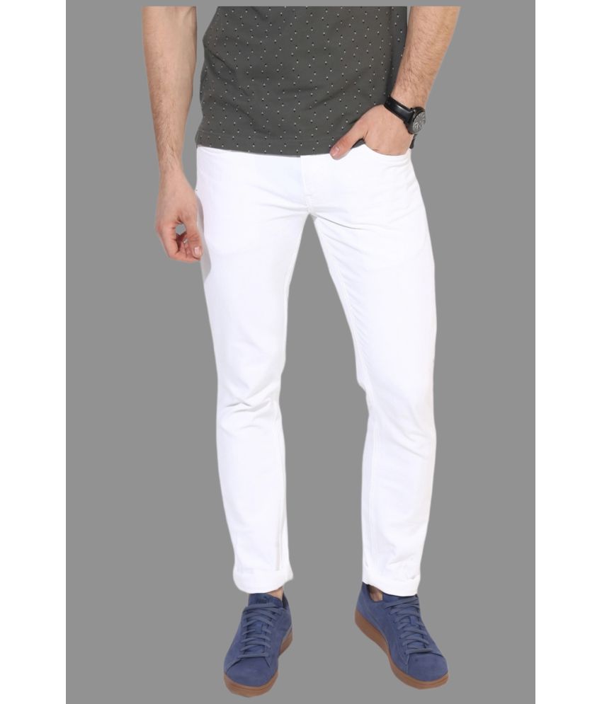     			HALOGEN - White Denim Slim Fit Men's Jeans ( Pack of 1 )