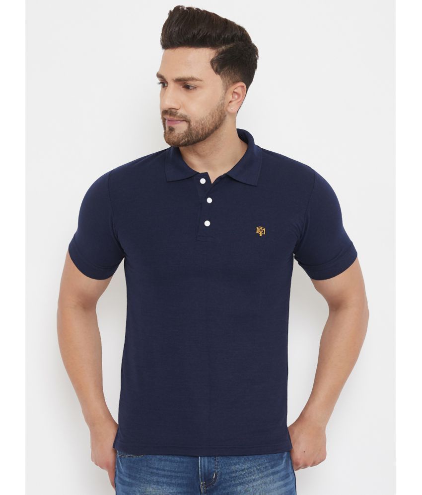     			The Million Club Pack of 1 Polyester Regular Fit Solid Half Sleeves Men's Polo T Shirt ( Navy )