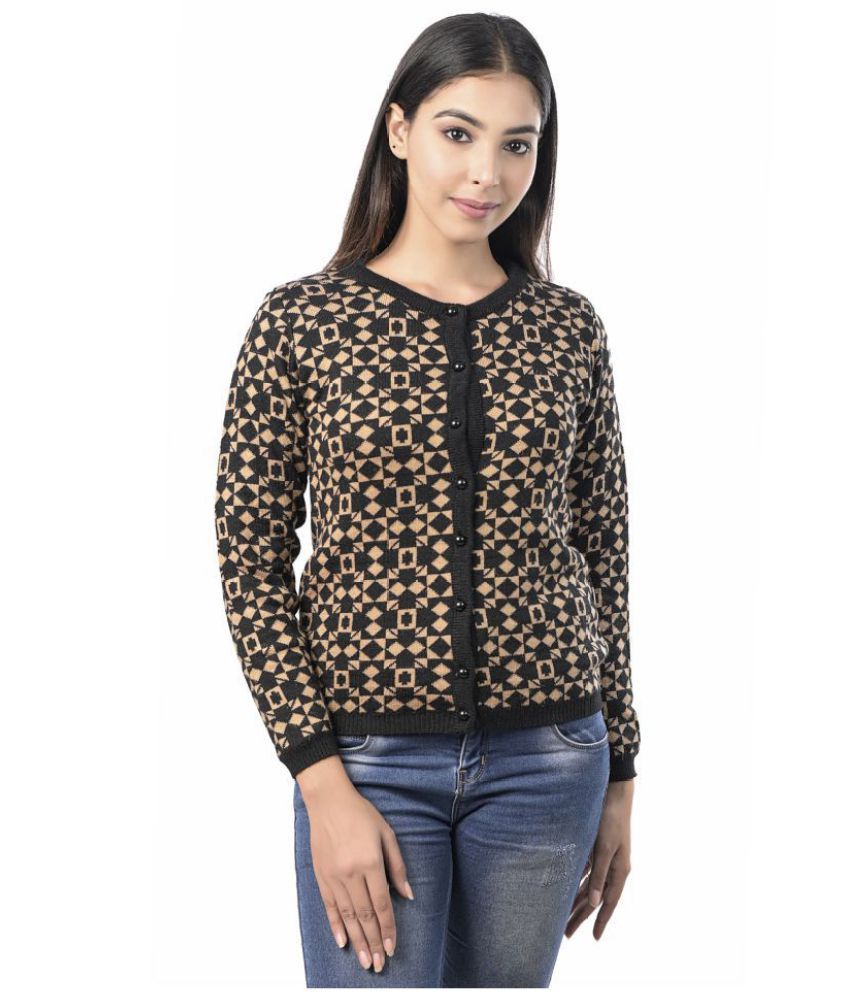     			Varenyam Acrylic Beige Buttoned Cardigans - Single