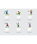 Asmi Collection Tennis Players Playing in Grass Light Switches Switch Board Sticker ( 12 x 12 cms )