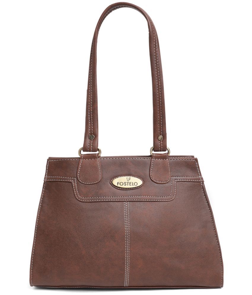     			Fostelo - Brown PU Shoulder Bag