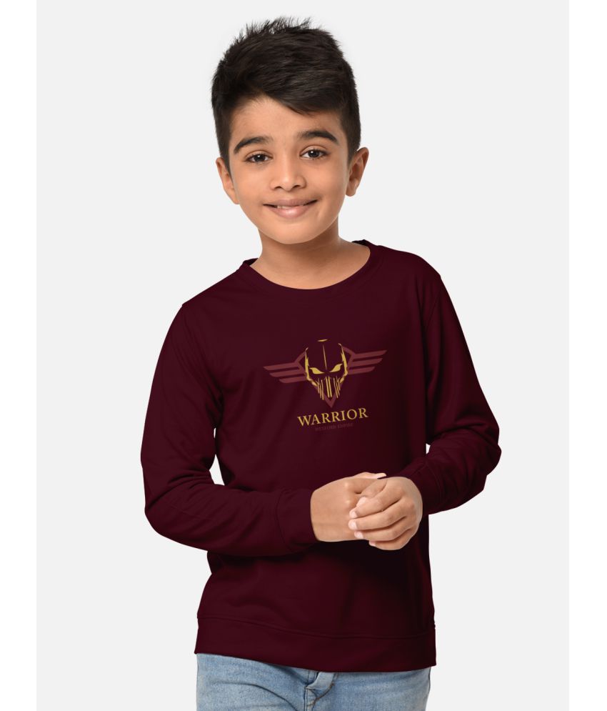 HELLCAT - Burgundy Cotton Blend Boy's T-Shirt ( Pack of 1 )