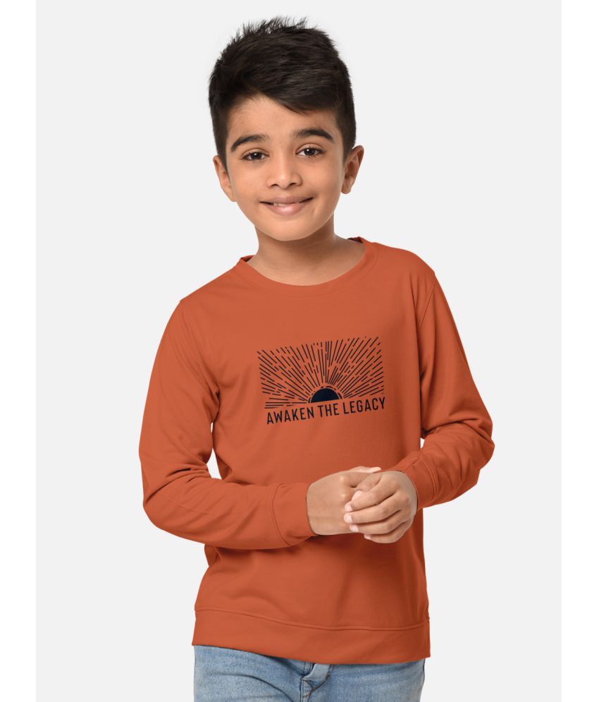 HELLCAT - Dark Orange Cotton Blend Boy's T-Shirt ( Pack of 1 )