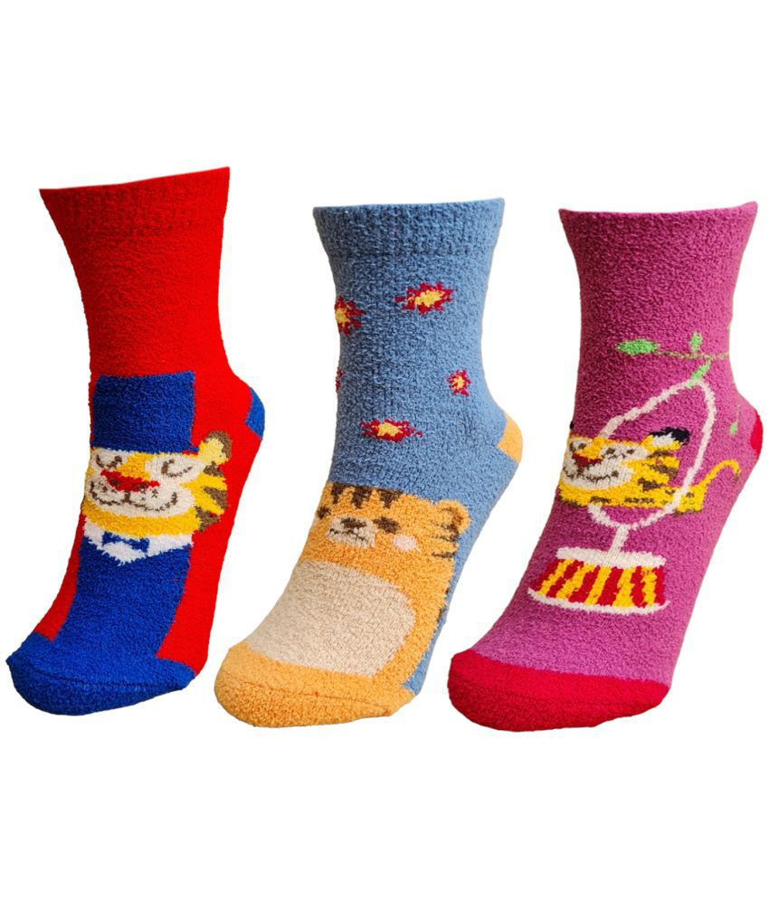     			HF LUMEN - Multicolor Woollen Women's Mid Length Socks ( Pack of 3 )