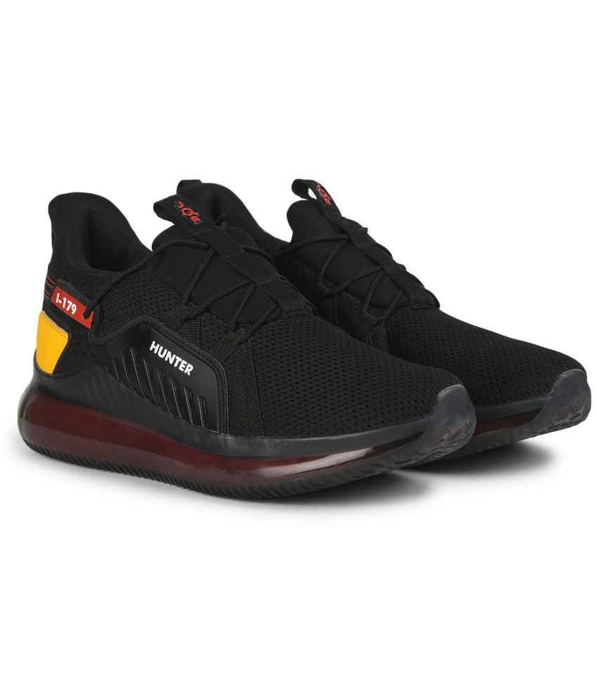 JQR - HUNTER Black Men's Sports Running Shoes