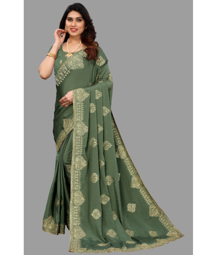 PATLANI STYLE - Light Green Silk Saree With Blouse Piece ( Pack of 1 )