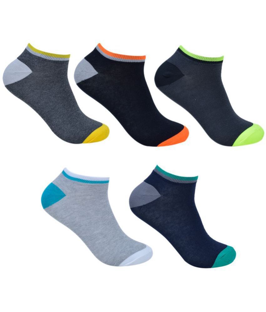     			UrbanMark Premium Cotton Men Pack of 5 Multicolor Sneakers Socks