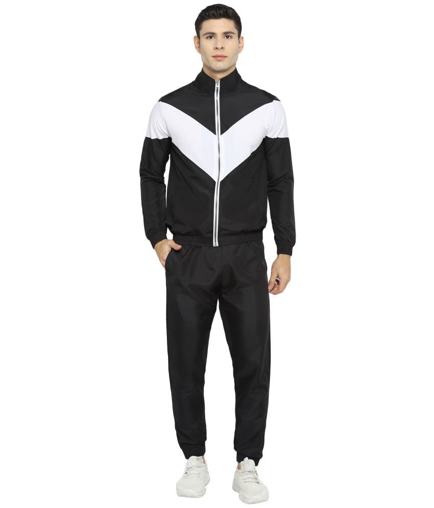 YUUKI - Black Polyester Regular Fit Colorblock Men's Sports Tracksuit ( Pack of 1 )