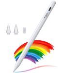 Tizum 2nd Gen Stylus/Digital Pen for iPad and Touchscreen Devices with Palm Rejection, Tilt Sensor, Compatible with iPad, iPad Pro, iPad Mini, iPad Air, Precise Writing+Drawing (White)