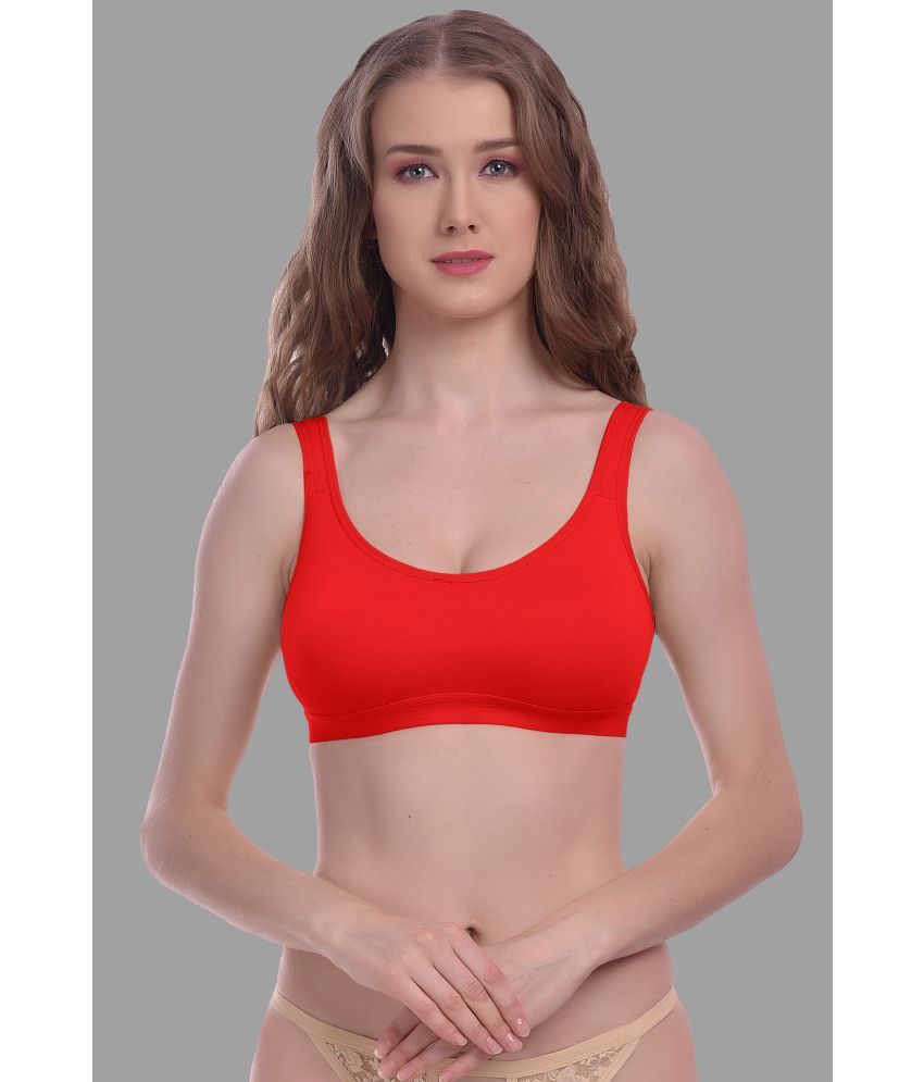     			Madam Cotton Blend Non Padded Women's Everyday Bra ( Red )