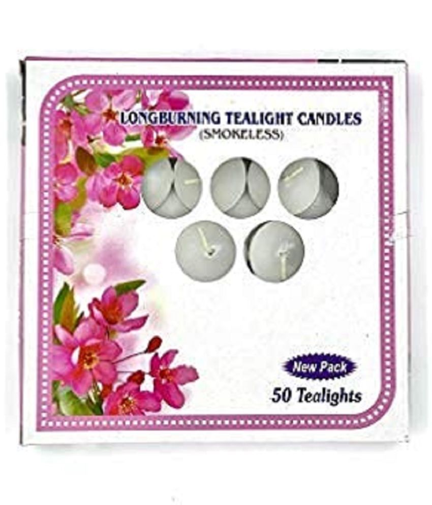     			PROSPERRO LUMO - White Unscented Wax Tea Light Candle 4 cm ( Pack of 50 )