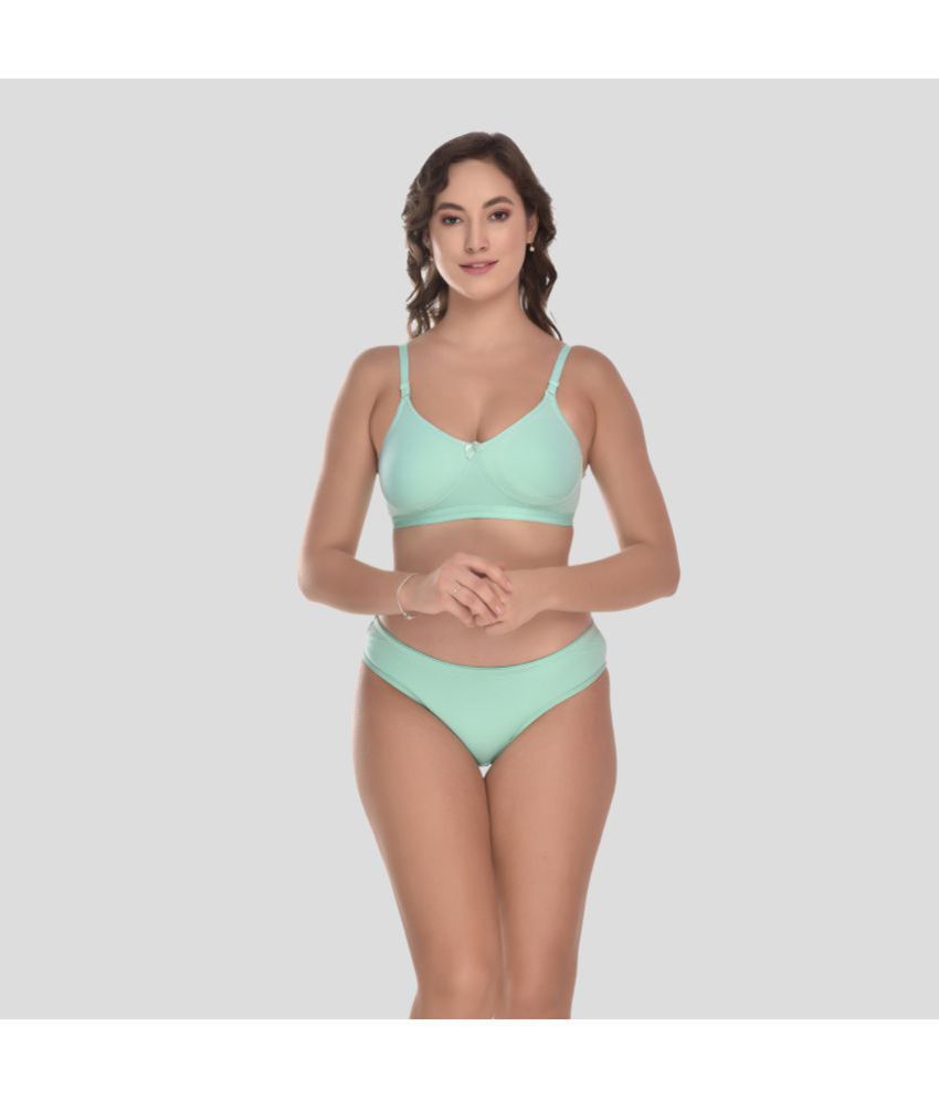     			Viral Girl - Sea Green NA Cotton Women's Bra & Panty Set ( Pack of 1 )