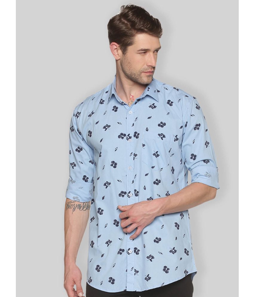     			YHA - Light Blue 100% Cotton Regular Fit Men's Casual Shirt ( Pack of 1 )
