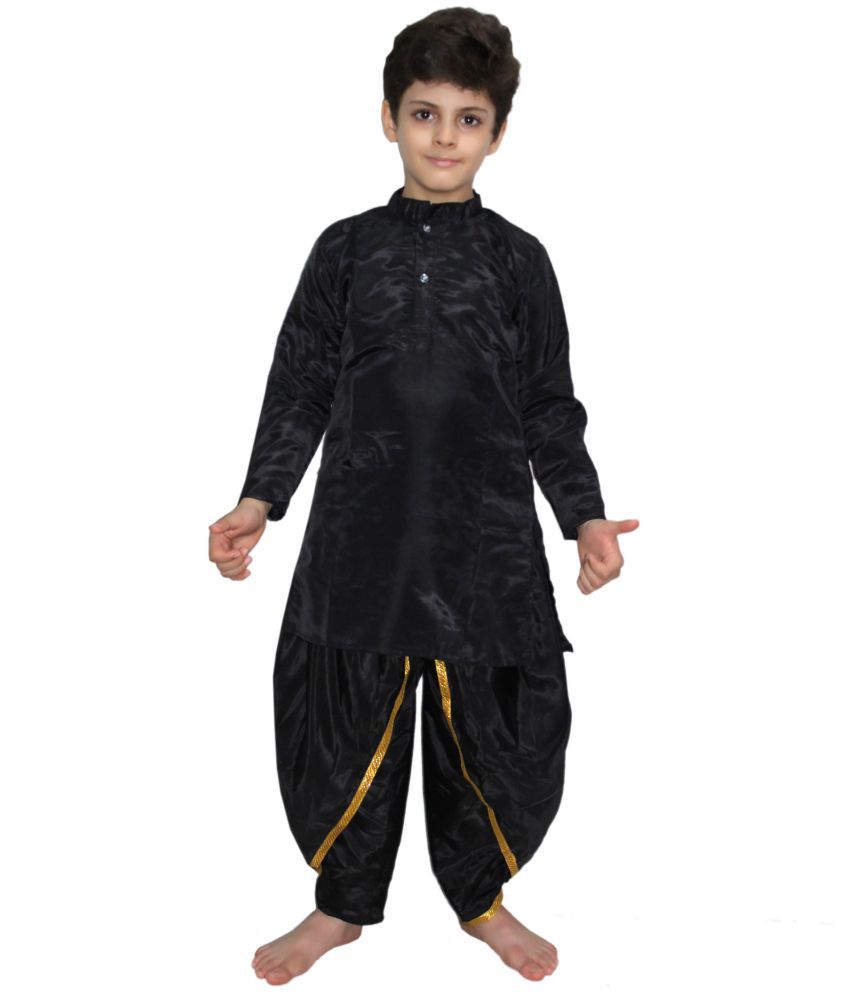     			Kaku Fancy Dresses Ethnic Wear Black Dhoti Kurta Costume -Black, 5-6 Years, For Boys