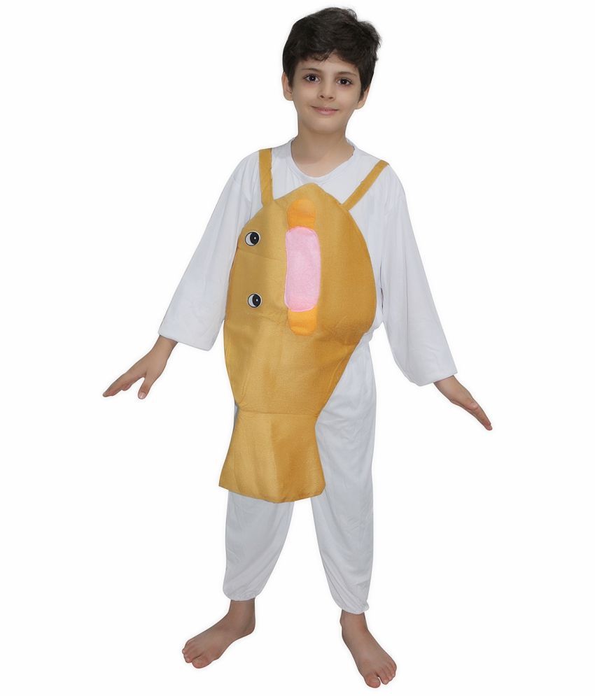     			Kaku Fancy Dresses Puffer Fish Costume -Mustard, 5-6 Years, For Boys & Girls