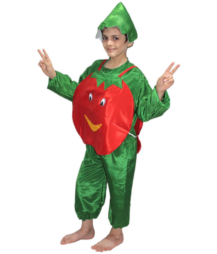     			Kaku Fancy Dresses Tomato Vegetables Costume -Red & Green, 8-10 Years, for Boys & Girls