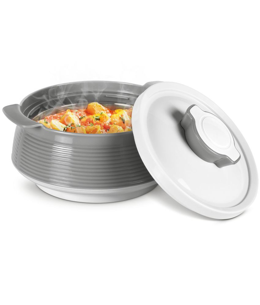     			Milton Venice Jr. Insulated Inner Stainless Steel Casserole Set of 3,(450 ml, 850 ml, 1.35 Litres), Grey | BPA Free |Food Grade | Easy to Carry | Easy to Store | Ideal For Chapatti | Roti | Curd Maker