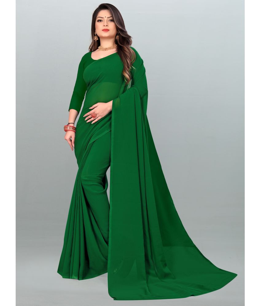     			ANAND SAREES - Green Georgette Saree With Blouse Piece ( Pack of 1 )