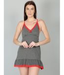 N-Gal - Grey Cotton Blend Women's Nightwear Baby Doll Dresses Without Panty ( Pack of 1 )