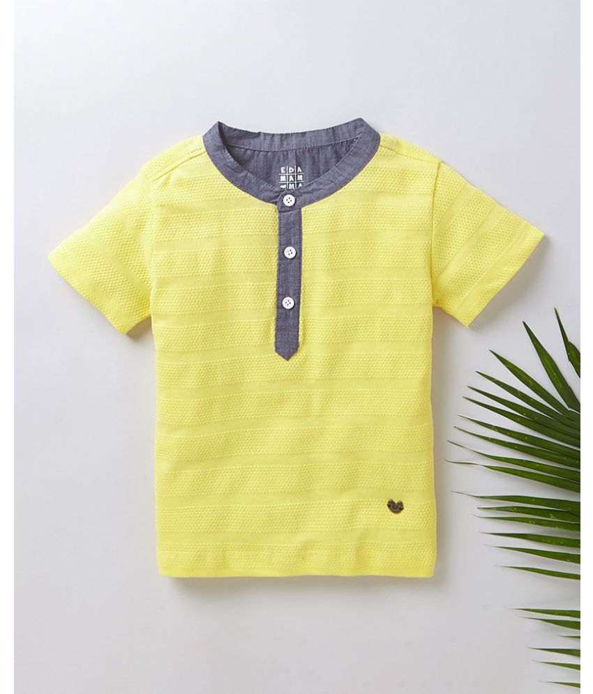 Ed-a-Mamma - Yellow Cotton Boy's T-Shirt ( Pack of 1 )