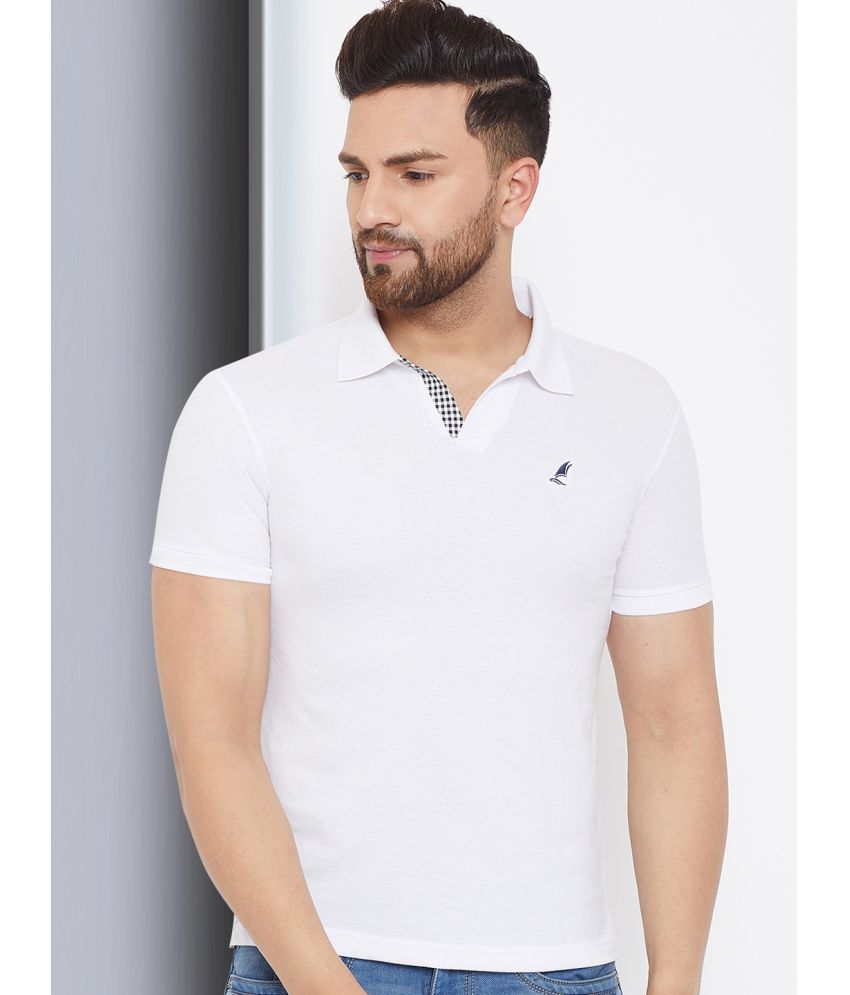     			HARBOR N BAY - White Cotton Blend Regular Fit Men's Polo T Shirt ( Pack of 1 )
